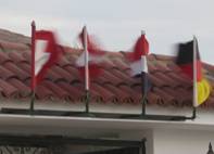 Ветер 

"рвет" флаги